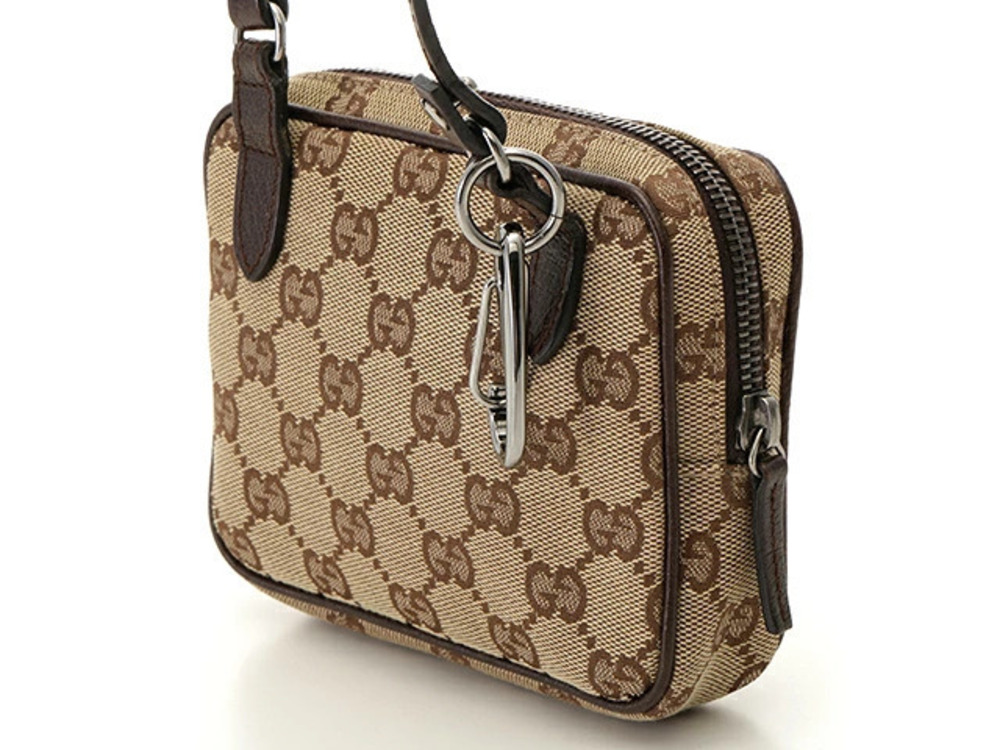 Gucci Brown Canvas Shoulder Beige Bag GG Cream Tan Cream